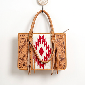 Handmade Stylish Women Genuine Leather Saddle Blanket Tote <b>Purse</b> Bags Water Resistant Shoulder Tote Matching Set Carving Tooling - Product Image 1