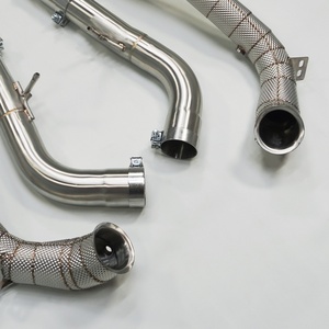 Top-quality BENZ AMG G63 W463A 2019+ 4.0T Straight Downpipe Golden Fish Scale Welding with Heat Shield - Product Image 6