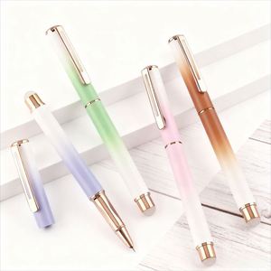 Custom Logo High Quality 1.0mm Erasable Business Gift Classic Design Rainbow <b>Color</b> Metal Fountain <b>Pen</b> Promotional Ballpoint <b>Pens</b> - Product Image 2