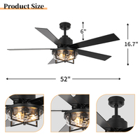 Ventilateur de plafond décoratif avec lampe