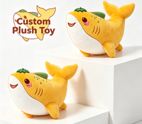 Boneka Paus Kuning Kustom, Mainan Hewan Laut Lembut Isi Kapas PP, Desain Bordir untuk Menghilangkan Stres, Suvenir Promosi