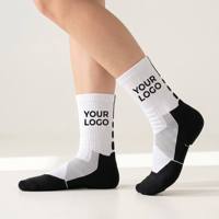 Chaussettes de basketball personnalisées avec logo, demi-éponge, soutien de la cheville, maille respirante, performance sportive, vente en gros