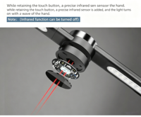 Lampe de bureau LED en métal pliable, tactile/infrarouge, à intensité variable, couleur, 95 CRI, contemporaine, AC, écologique, protection des yeux, pour bureau et chambre