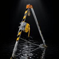 Trépied de sauvetage en aluminium robuste TRIPOD EVO, supporte une charge de 500 kg, idéal pour l'entrée dans les espaces confinés et les tâches de levage d'urgence