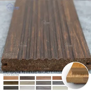 Decoração de bambu eco-amigável, para piso ao ar livre, madeira, bambu externo, laminado horizontal