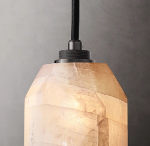 Alabaster Pendant <b>Light</b> Metal Natural Stone Modern Luxury Nordic Hanging Lamp Kitchen Island <b>Bar</b> Factory Wholesale Custom <b>LED</b> - Product Image 3