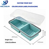 Boîte à lunch bento rectangulaire en silicone à 2 compartiments, résistante à la chaleur, étanche, compatible réfrigérateur et micro-ondes, avec couvercles