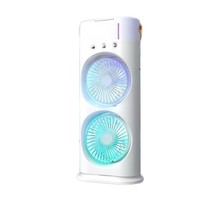 Ventilateur de refroidissement et purificateur d'air à double lame, 3 vitesses, rechargeable par Type-C, portable pour camping-car, extérieur, maison, bureau