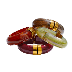 Pulseras de Acero Inoxidable con Baño de Oro de 18K, Diseño Vintage, Resistentes al Agua, Venta al Por Mayor, para Mujer - Product Image 2