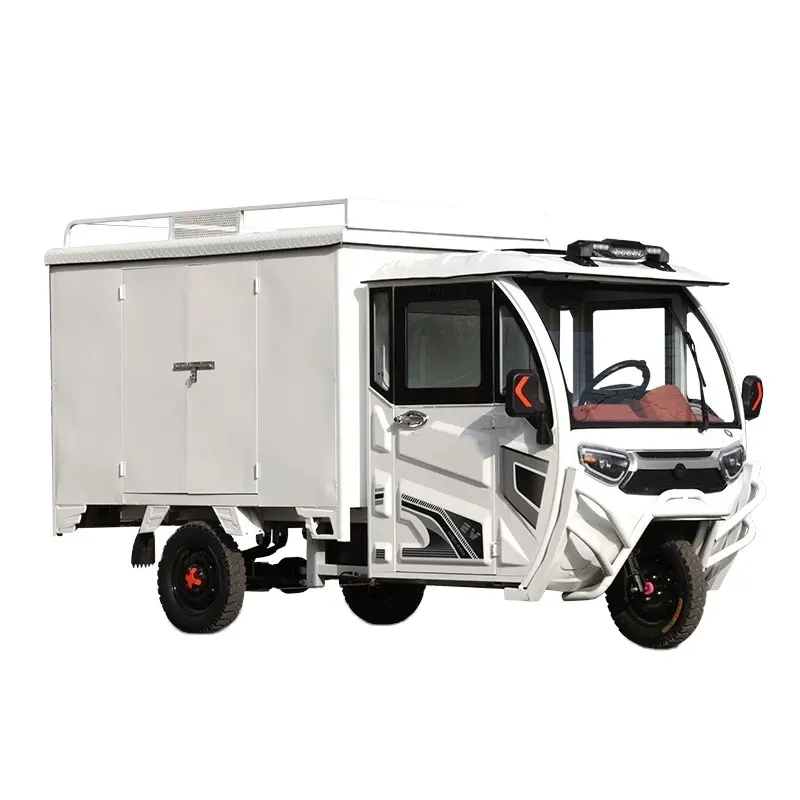 Triciclo eléctrico totalmente cerrado de 60V y 1800W, camión expreso, camión de carga pequeño con cobertizo, moto, camión eléctrico, triciclo