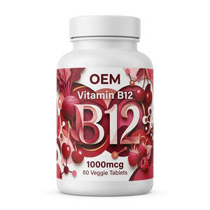 วิตามินบี 12 1000mcg แบบเม็ดสำหรับผู้ทานมังสวิรัติ 60 เม็ด ผลิตภัณฑ์เสริมอาหารจากพืช สำหรับผู้ใหญ่ OEM ODM - Product Image 1