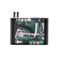 Mini PC Industriel Compact Double RS232 Sans Ventilateur Intel HD Graphics SSD/HDD Windows 10 Garantie 3 Ans Boîtier en Alliage Brossé pour Médias