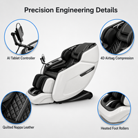 LEERCON Fauteuil de massage 4D AI à double cœur de précision, simulation humaine, zéro gravité, balayage biométrique complet du corps, bien-être commercial, tarif payé