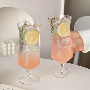 Lelyi Creative Ins Tasse en <span class=keywords><strong>verre</strong></span> simple <span class=keywords><strong>à</strong></span> <span class=keywords><strong>pied</strong></span> haut pour un usage domestique Tasse en <span class=keywords><strong>verre</strong></span> au design moderne exquis pour cadeau de rentrée des classes - Product Image 4