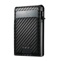 SUTENI Faux cuir Flip Cover Fente pour carte Portefeuille Bouton Carte Boîte en appuyant sur le bouton Éjecte automatiquement la carte
