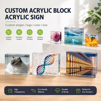 Bloc photo personnalisé en acrylique, impression UV, présentoir transparent, brique décorative pour anime, animaux de compagnie, photos, décoration de bureau, artisanat en plastique, cadeau