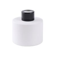 Bouteille ronde vide de 150 ml en verre noir mat, diffuseur de chambre à roseaux avec couvercle, vente en gros