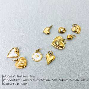 Étanche Dainty Acier Inoxydable 14k Plaqué Or Minuscule Petit Coeur D'<span class=keywords><strong>amour</strong></span> Pendentif Charme Accessoires <span class=keywords><strong>pour</strong></span> DIY Femmes Fabrication de Bijoux - Product Image 3