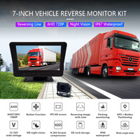 Wemaer 7 pouces 1024*600 IPS Display 1 CH AHD 720P Caméra de vision nocturne de recul Full HD Système de surveillance des bus de camion