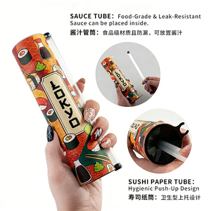 LOKYO - Tubo de Papel Ecológico Personalizado para <span class=keywords><strong>Sushi</strong></span>, Reciclable y Portátil, con Botella para Salsa - Product Image 3