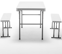 Le nouveau banc pliant portable en plastique blanc de 4 pieds pour les fêtes en plein air