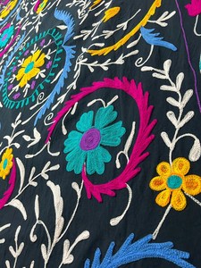 Handmade Uzbek Suzani <b>Bed</b> <b>Cover</b> Table Cloth Embroidered Bedspread Quilt Suzani Wall Hanging Decorative <b>Throws</b> B2B Bulk Supplier - Product Image 2