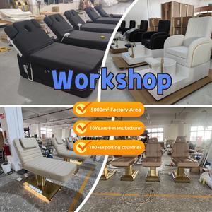 電動フェイシャルベッド プロフェッショナル仕様 ラグジュアリー ステンレススチール ゴールド 3モーター搭載 スパ サロンベッド コスメティック マッサージテーブル ビューティーベッド - Product Image 5