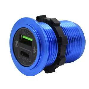 Dual Port QC3.0 Marine Boat Industrial USB Charger Motorcycle 5V Voltmeter Electrical Micro USB Car Charger Socket