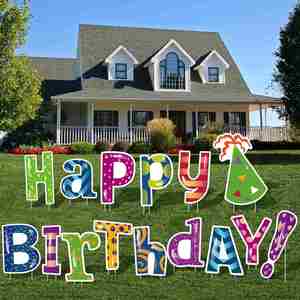 <b>Custom</b> Durable Coroplast Happy Birthday Letters Yard Sign 18x24 Weatherproof Fade Resistant for Birthday Party Yard Lawn Display - Product Image 6