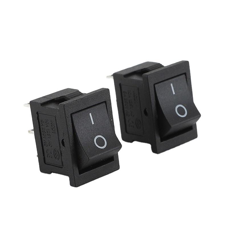 Manufacturer Supply KCD1 Six Pins Two Positions Black Copper Rocker Switches Blue On-Off Bulk Purchase Preferred for Boat Use