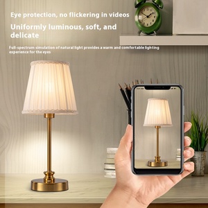 Lámpara de Mesa LED Retro Moderna de Alta Gama, E14, Control Táctil, con Batería, Tela Francesa, Decoración para Dormitorio, Uso Interior/Exterior - Product Image 5
