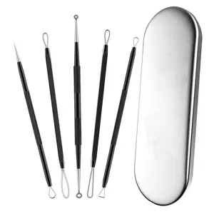 Kit d'outils pour éliminer les points noirs, extracteur de comédons, ensemble d'aiguilles pour éliminer les imperfections du nez, du <span class=keywords><strong>visage</strong></span>, des pores, des points blancs - Product Image 1