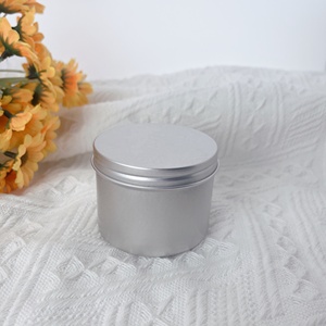 En stock boîtes à bougies de <span class=keywords><strong>4</strong></span> oz 120 ml pot rond à vis en aluminium argenté récipient à pommade en gros (NAL09-120B) - Product Image 3