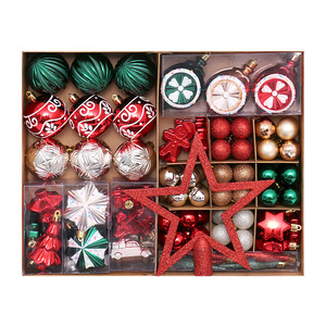ชุดลูกบอลคริสต์มาสคลาสสิกสีแดงขาวลายเพ้นท์มือ ของตกแต่งคริสต์มาส Adornos De Navidad ลดราคาพิเศษ - Product Image 1