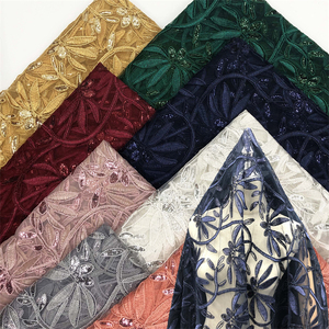 Vải Ren Kim Sa 3d Châu Phi Vải Ren Lưới Nigeria Thêu Màu Xanh Vải Ren Tuyn Pháp Chất Lượng Cao Cho Cô Dâu - Product Image 1