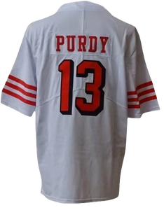 Nuove Maglie da Football Americano 2025: 23 Christian McCaffrey, 13 Brock Purdy, 97 Nick Bosa, 85 George Kittle, 1 <span class=keywords><strong>Ricky</strong></span> Pearsall, Cucite - Product Image 3