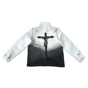 Blouson Homme Respirant Brodé Vintage Hiver Inspiré <span class=keywords><strong>de</strong></span> l'Art du Journal, Imprimé Portrait Collage, Zippé, Tissé - Product Image 6