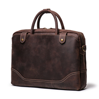 Sacs à main en cuir véritable de haute qualité, sacoches d'affaires pour hommes en cuir de vachette Crazy Horse de luxe