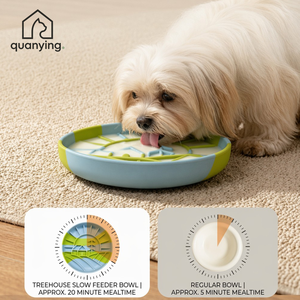 Comedero Lento Ovalado Multicolor Antideslizante para Perros, con Base de Succión, para Perros Pequeños y Medianos - Product Image 1