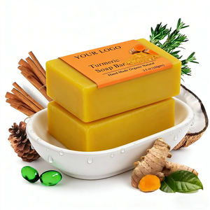 Jabón de Cúrcuma Orgánico Natural Personalizado con Logotipo, Jabón Blanqueador y Aclarador de Piel, Jabón de Cúrcuma Hecho a Mano con Limpiador Suave - Product Image 2