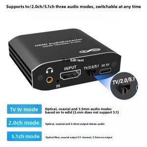 Convertisseur et séparateur audio Hardrock 4K Metal avec prise en charge stéréo pour /3,5 mm vers /SPDIF/Coaxial <span class=keywords><strong>TV</strong></span> 2.1/5.1 - Product Image 5