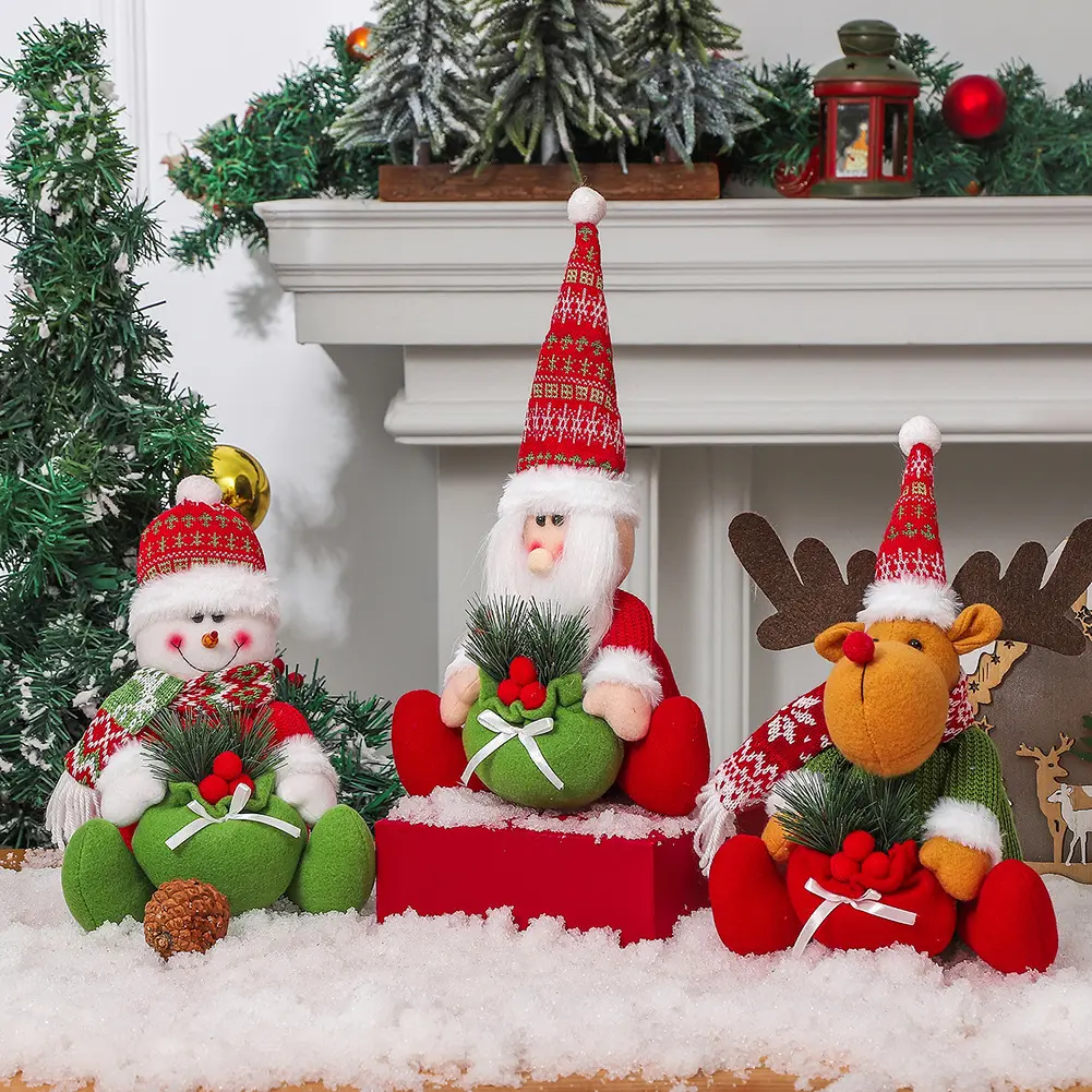 Wholesale New Christmas Handmade Oem Christmas Decorations Plush Toy Mini Hanging Ornament Gift For Christmas