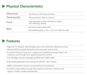 Topsky TNP5-156 5BB Vollflächige Aluminium-Rückseitenfeld Multikristalline Silizium Bifaziale Dünnschicht-Solarzellen für Zuhause - Product Image 4