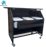 Comptoir de bar mobile et pliable en alliage d'aluminium et panneau PP avec roulettes pour le service des boissons