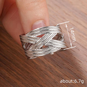 Anello Geometrico alla Moda T0630, Placcato in Argento 925, Gioiello Unisex Moderno da Regalo - Product Image 4