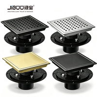 Siphon de sol carré moderne pour salle de bain 6 pouces, en acier inoxydable 304, grille double usage (insertion carrelage/grille), débit élevé, anti-corrosion, pour zones humides