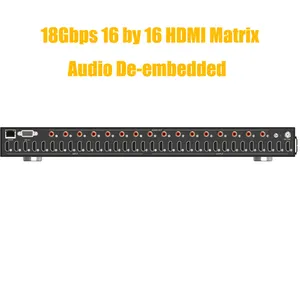 Matriks 4K 16X16 HDMI 2.0b (18Gbps) dengan Scaling dan Dukungan ARC Ekstraktor Audio Digital