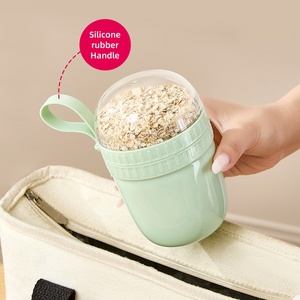 Reusable Milk Lunchpot <b>Plastic</b> Portable Yoghurt Cereal <b>Cups</b> Eco Friendly <b>Drinking</b> Oat Portable Lid Breakfast Travel - Product Image 1