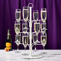 Müstakil masa üstü siyah kokteyl raf cam tutucu ile 12 kolları Martini Margarita şampanya şarap