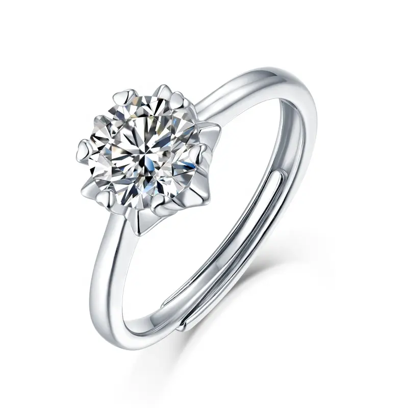 Scene Aangepaste Mode Sieraden Diamanten Ring Professionele Moissaniet 925 Zilveren Trouwring